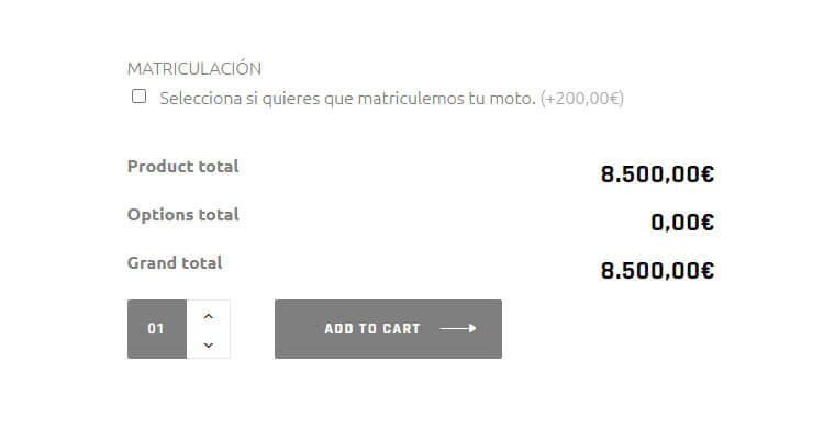 Ejemplo de ficha de compra de moto eléctrica