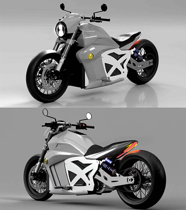 Moto eléctrica custom Evoque 6061